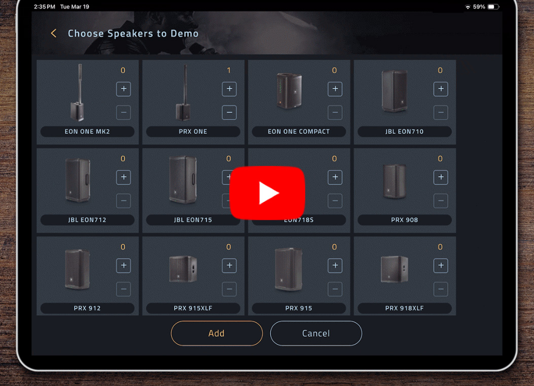 JBL Pro Connect App Demo Mode