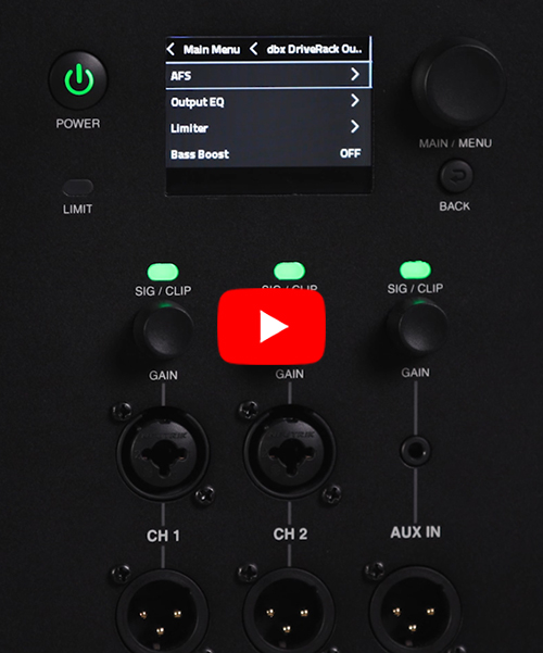 JBL Portable PA Mixer controls.